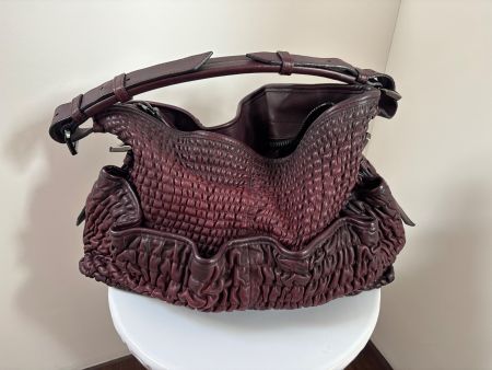 BURBERRY PRORSUM Hobotasche Leder oxbloodbraun