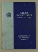 STEYR SECHSZYLINDER 8/40 PS TYP XX, BESCHREIBUNG BEHANDLUNG