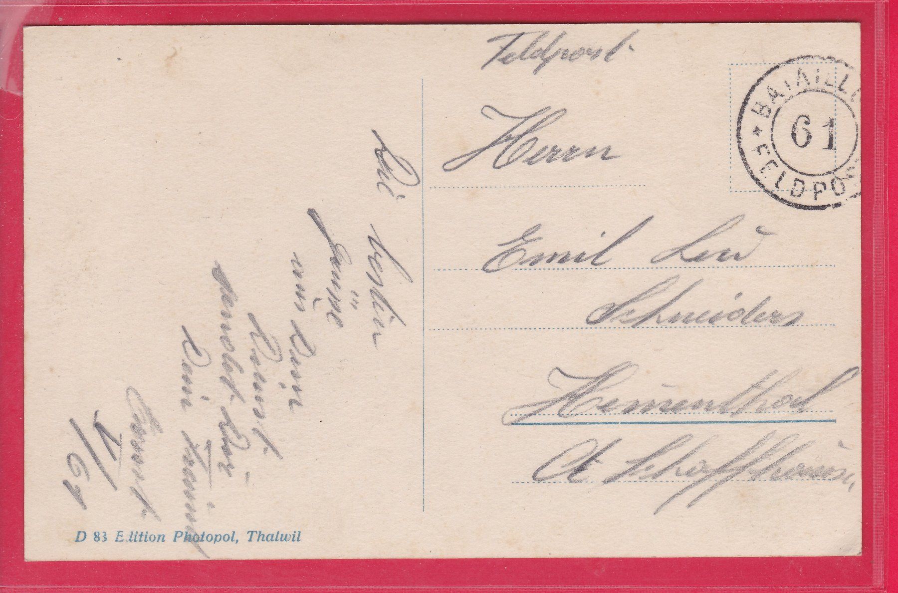 Cartoline postali: THURBRÜCKE BEI OSSINGEN, FELDPOST – Usato da Oberrieden venduto da Gebirgsstelze 1
