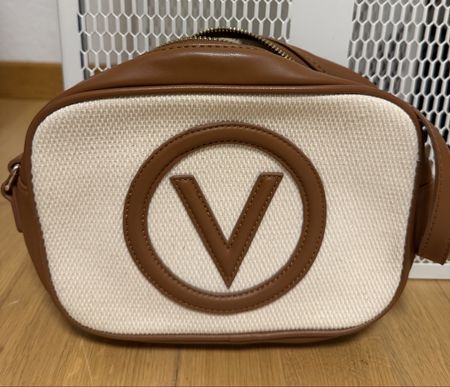 Umhaengetasche Leder Canvas Braun Damen Neu