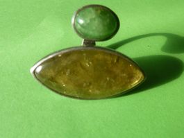 Silberring mit zwei Edelsteinen gebraucht guter Zustand