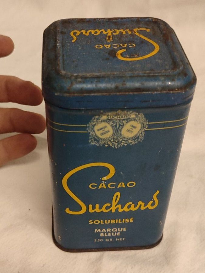 Suchard Dosen: Wunderschöne alte Blechdose von SUCHARD CACAO 13 cm – Gebraucht aus Gelterkinden von MYSTOREFORYOU4460 1