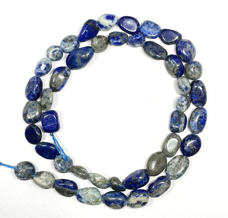 Lapislazuli Perlen Strang 15 Zoll - 6x8mm Freeform Edelsteine