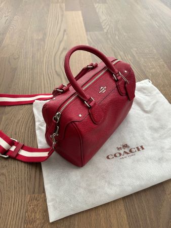Handtasche rot COACH Leder Damen neuwertig mit Staubbeutel