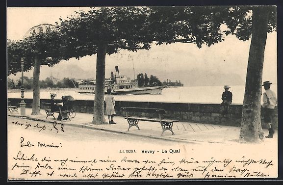 Ansichtskarten: AK Vevey, Le Quai, 1903 – Gebraucht aus Berlin von bartko-reher