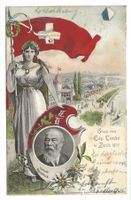 Gruss vom Eidg. Turnfest in Zürich 1903  Helvetia  Turnvater
