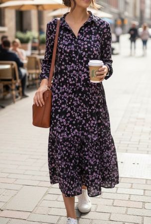 🌸Frühling Midikleid, Kleid XS  nur 1x getragen