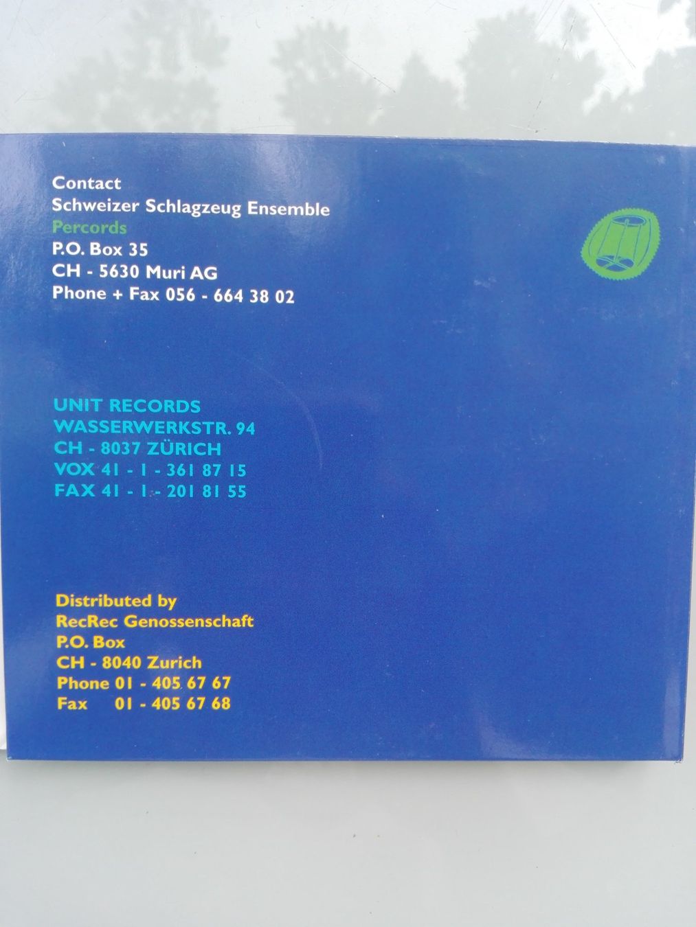 CD: Schweizer Schlagzeug Ensemble + Christoph Baumann  (CD) – Usato da St.Galllen venduto da elkaphone 3