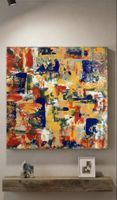 Gemälde bunt quadratisch handmade 50×50×4