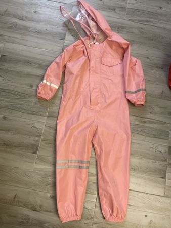 Rosa Regen-/Matschanzug Gr.128, Regen Overall für Mädchen
