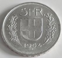 Seltene 5 Franken Muenze 1954 Top!