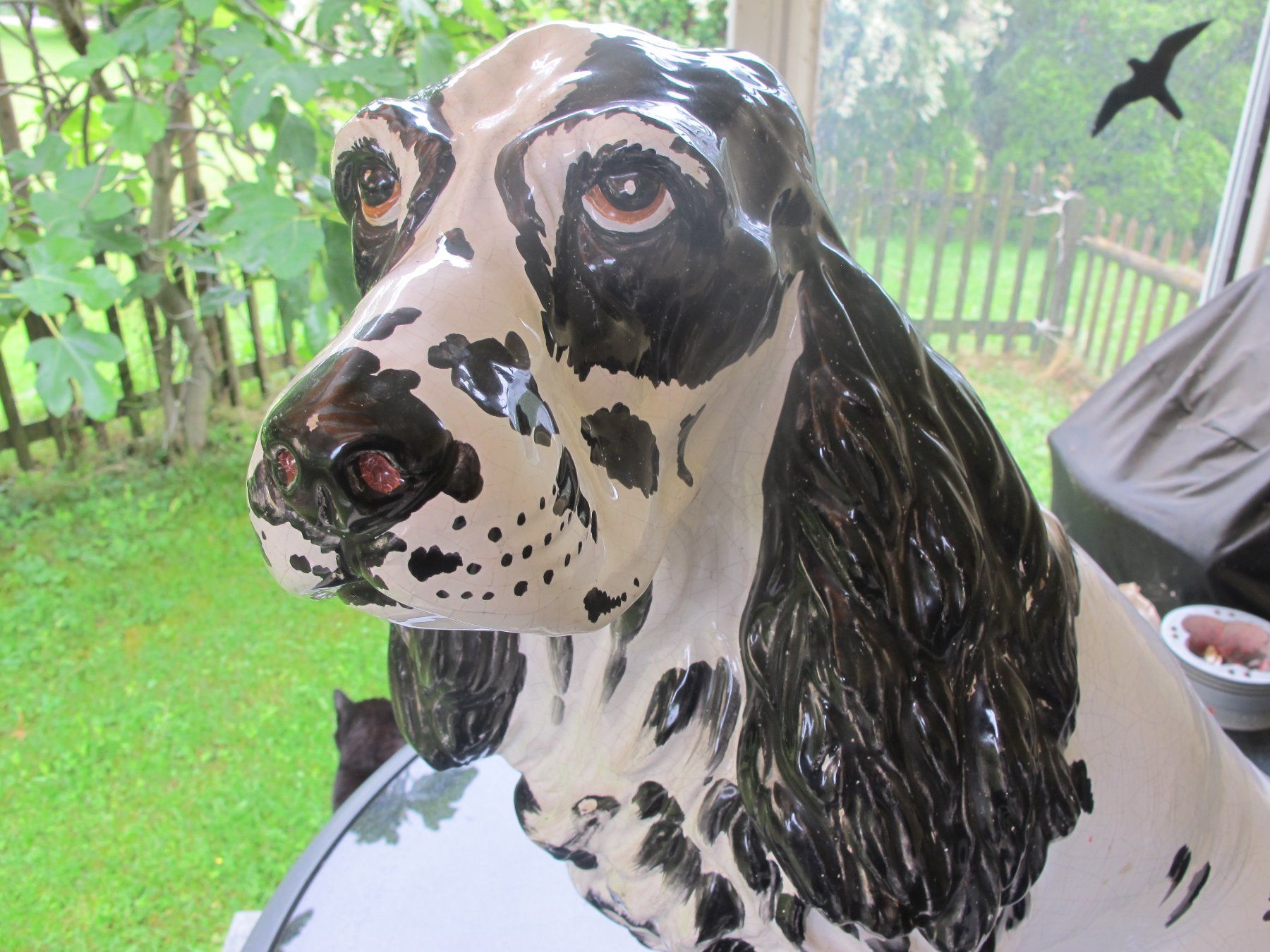 Sculture & Statue: Englischer Cocker Spaniel Weiss schwarz Keramik Gross Schwer – Usato da Altnau venduto da LinaAuktion 2