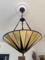 Hängelampe Tiffany Stil Buntglas Metall gebraucht