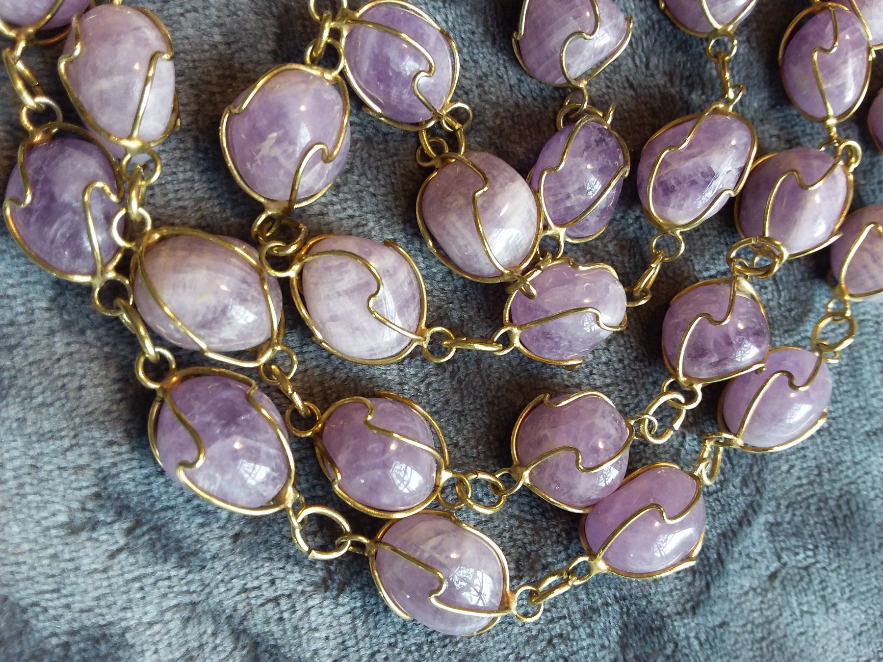 Catenine: Amethyst Kette, Lila, Echt, goldig gefasst – Usato da Zürich venduto da helsan 1