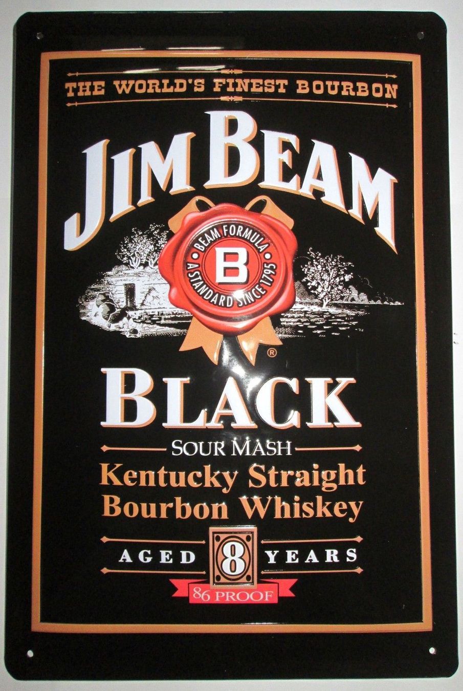 Insegne: Blechschild 3D-JIM BEAM BLACK AGED 8 YEA – Nuovo e nell'imballaggio originale da Rupperswil venduto da big-one-sale