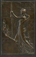 Grosse seltene Plakette Jugendstil v. Médailleur Hans Frei 2