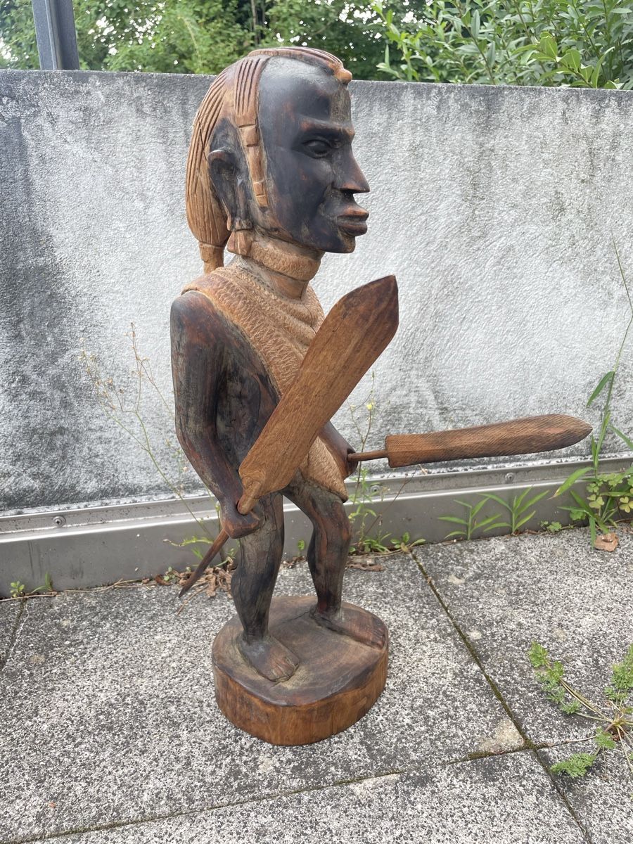 Skulpturen & Statuen: Art Africain Statue Ancienne Guerrier Africain Massai Bois – Gebraucht aus Vallamand von Bricbracbroc82 8