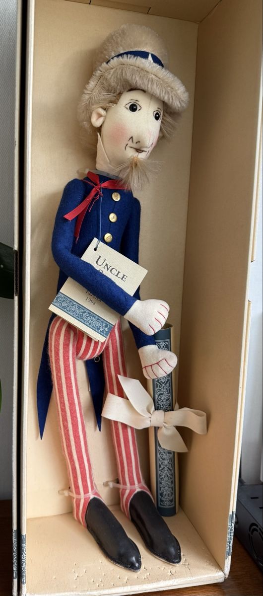 Steiff Bambole: Uncle Sam Filzpuppe von Steiff – Nuovo e nell'imballaggio originale da Mumpf venduto da A_B_E 3