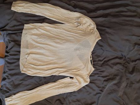 Vero Moda dünner Pulli Gr. S hellbeige/dunkles weiss