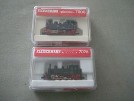 2 Fleischmann piccolo Spur N 7098/7000 Dampflokomotiven OVP
