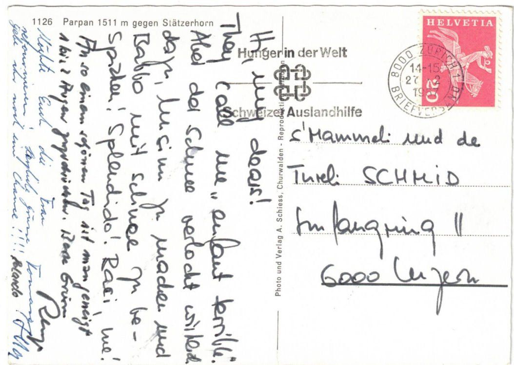Cartoline postali: Parpan - Skilift Heimberg – Usato da Binningen venduto da Mountainrider 1