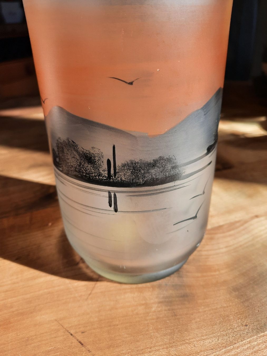 Vasi & Recipienti: Schöne Herbst-Vase aus Glas mit Malerei – Usato da Busswil BE venduto da balu37 4