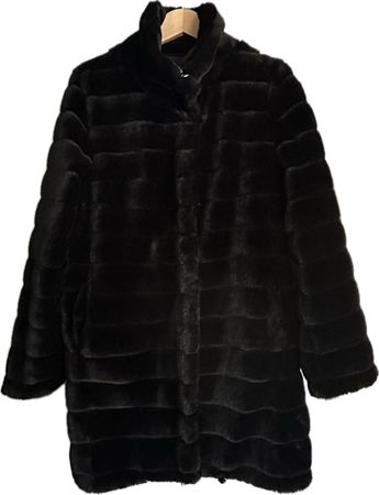 Wintermantel, schwarz, Kunstfell, Leonardo, Gr. 36, Top!