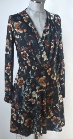 SM 36 38 H&M leichtes Sommer Kleid Wickeloptik langarm
