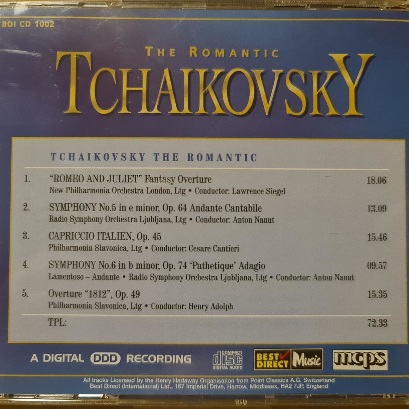CD: Tchaikovsky – Usato da Dintikon venduto da Vexi 1