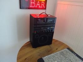 DOPPEL -KASETTEN -DECK +KARAOKE + Radio * KURZ-AKTION 46.-