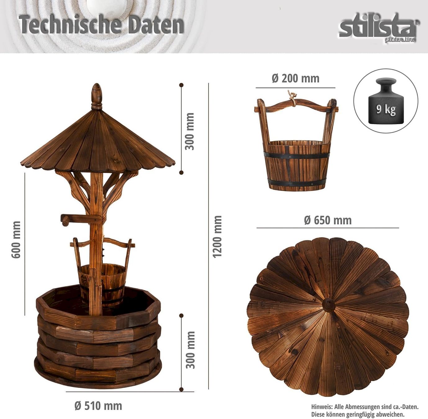 Etangs & Fontaines déco.: STILISTA Holzbrunnen mit Dach – Neuf avec emballage d'origine à Bottighofen par zaap 4