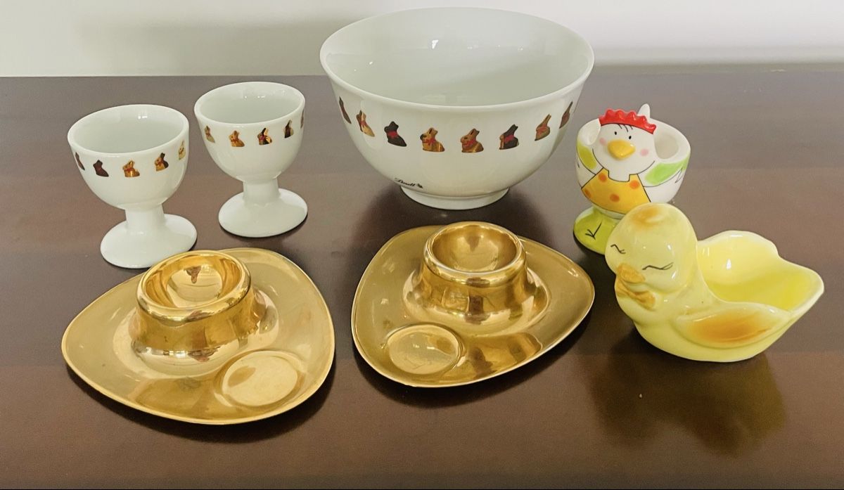 Altre Stoviglie: Süsses Oster-Set: Schüssel, Eierbecher, goldige Halter! – Nuovo (secondo la descrizione) da Au ZH venduto da Jaggy4 6
