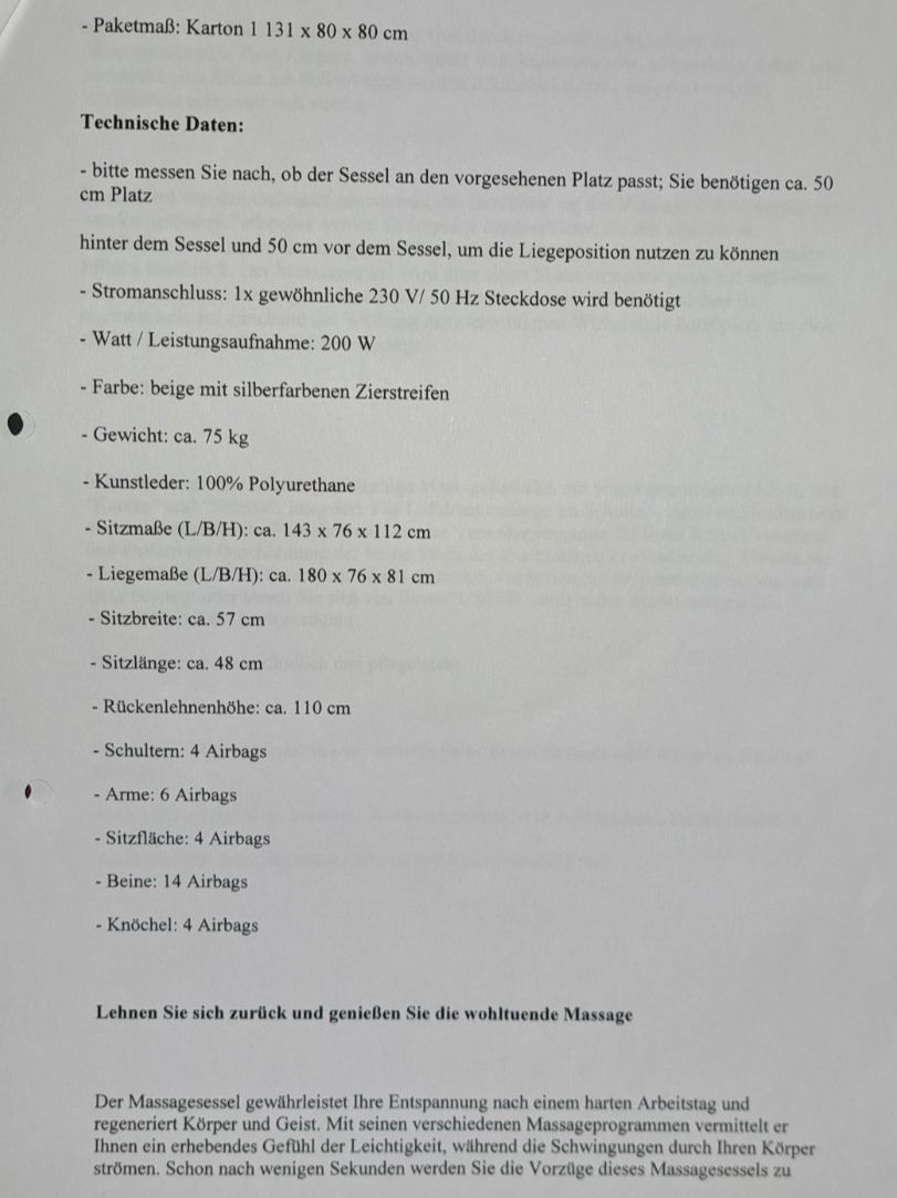 Poltrone: Massage Sessel Delux Relax Stuhl – Nuovo (secondo la descrizione) da Unterkulm venduto da Wasgischwashesch 7