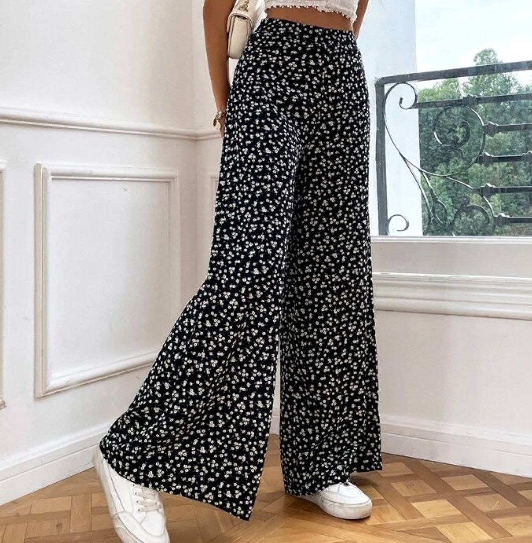 Shein Pantaloni: Pantalon leger fleuri large – Nuovo e nell'imballaggio originale da Montreux venduto da Iza_81199