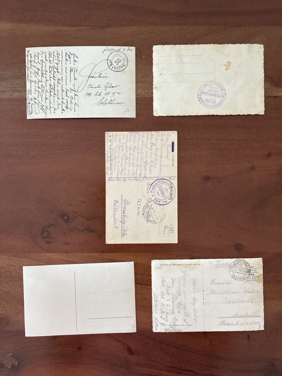 Cartoline postali: 10 Ansichtskarten Schweiz vom Militär 13 – Usato da Oftringen venduto da Cla.vD.74 3