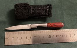 Elegantes Taschenmesser, Holzgriff, rostfrei, mit Etui!