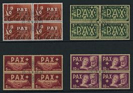 1945 - PAX - Viererblock - Ersttag Stempel ET