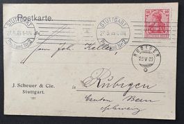 POSTKARTE J.SCHEUER & CIE. STUTTGART 1910