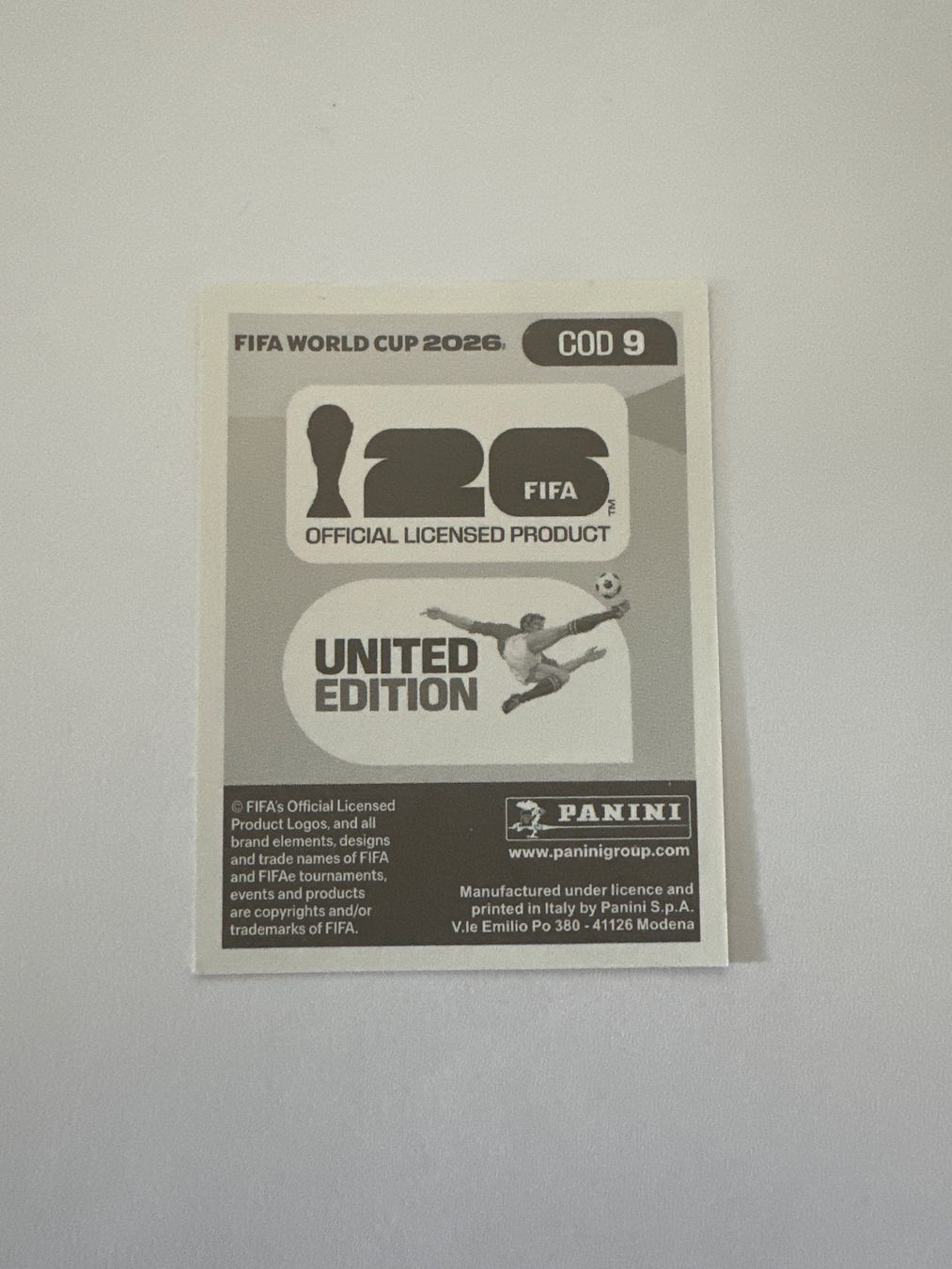 Panini Carte collezionabili: Panini FIFA WM 2026 Sticker - COD 9 – Usato da Sulz AG venduto da DealWerk 1