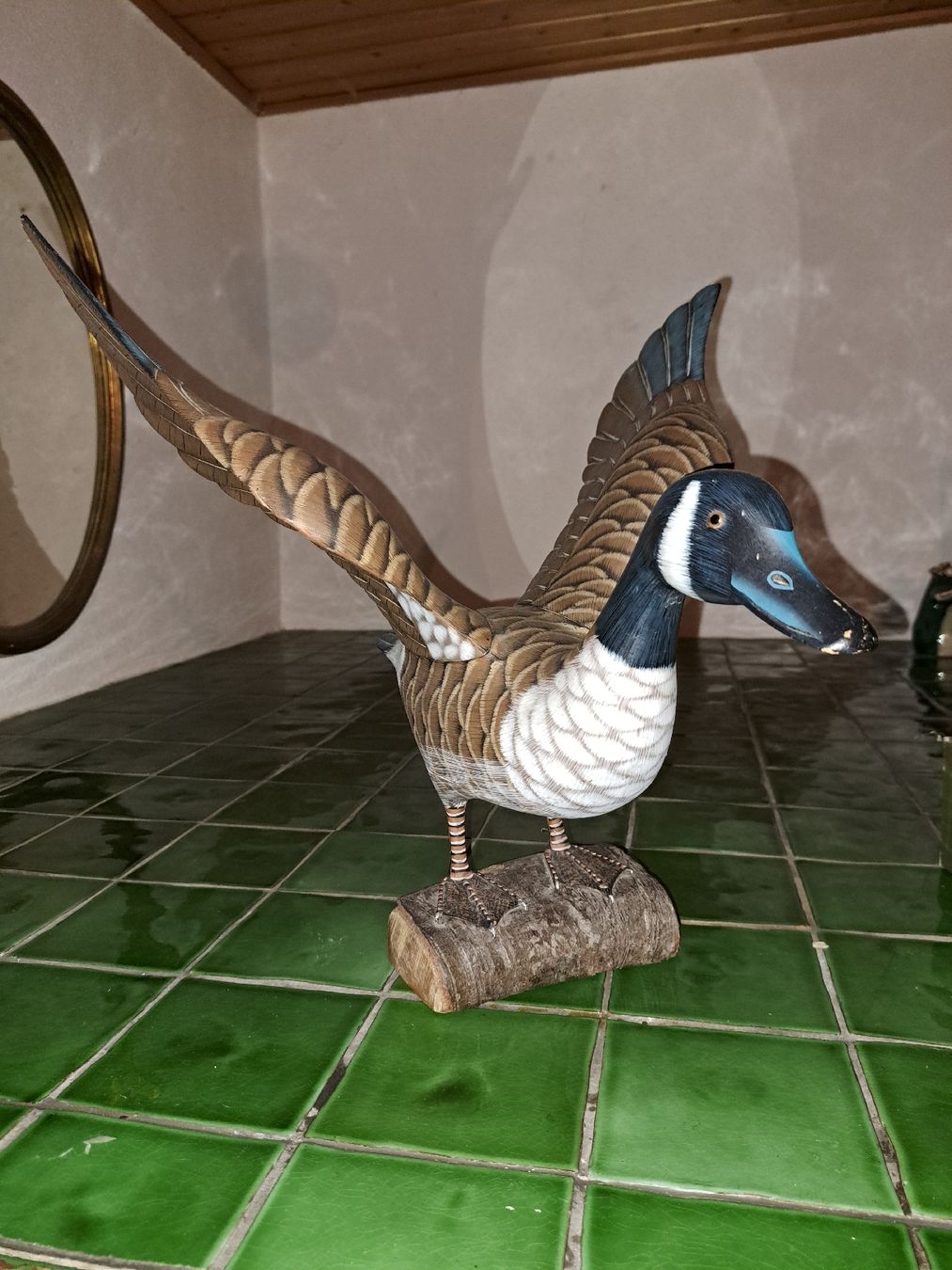 Statuette: Holz Ente Figur Deko, Handgeschnitzt, – Usato da Kölliken venduto da Upcycling-by-Mc-TAM