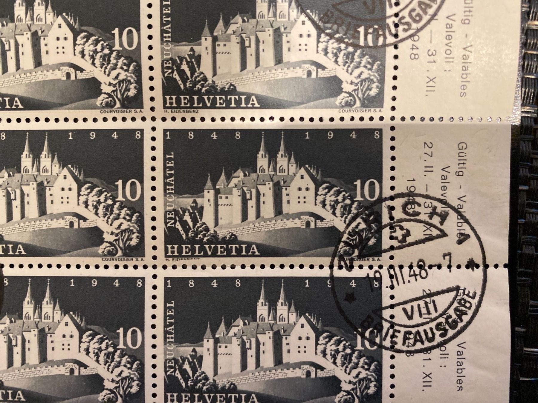 Tutti i francobolli: 1948 Nr. 282 / 497 Bogen Plattenfehler FDC postfrisch – Nuovo (secondo la descrizione) da Wil SG venduto da Chefsugus 1