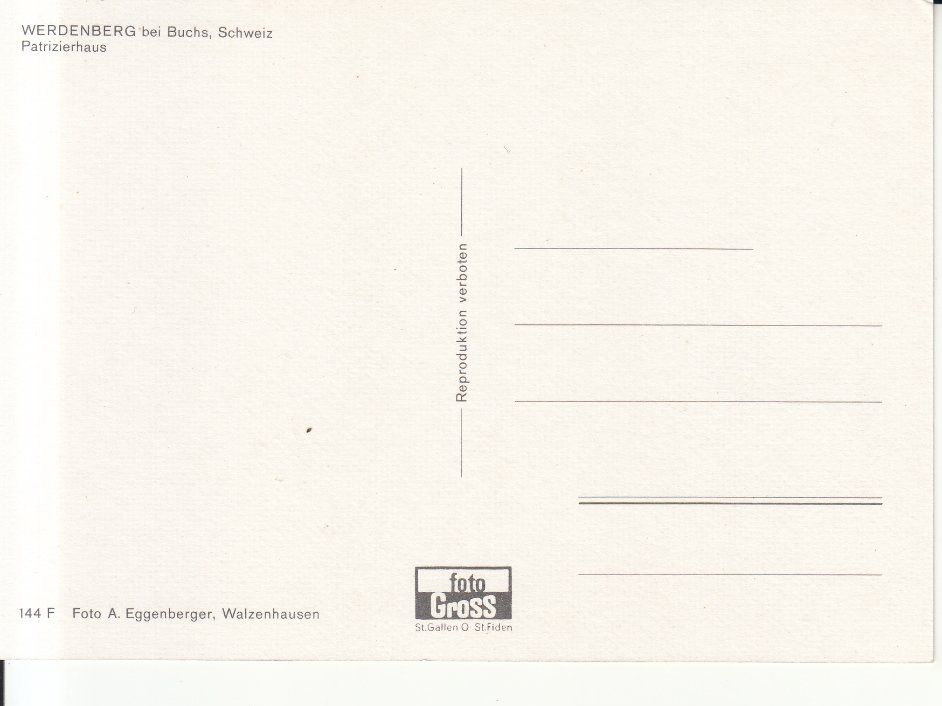 Cartoline postali: Werdenberg ca. 1980 – Usato da Bürglen TG venduto da StampGraf 1
