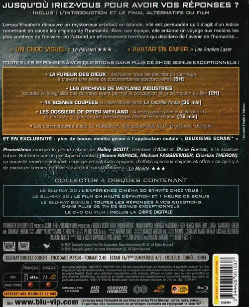 Tutti i DVDs: Prometheus [Blu-ray 3D] – Usato da Bitsch venduto da Melando 1