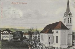 Ettiswil LU Kirche und Friedhof 1910 sehr gut erhalten