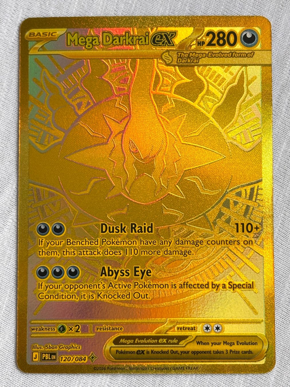 Pokémon Carte collezionabili: Mega Darkrai EX Gold 120/084 – Usato da Bern venduto da Jamaicus