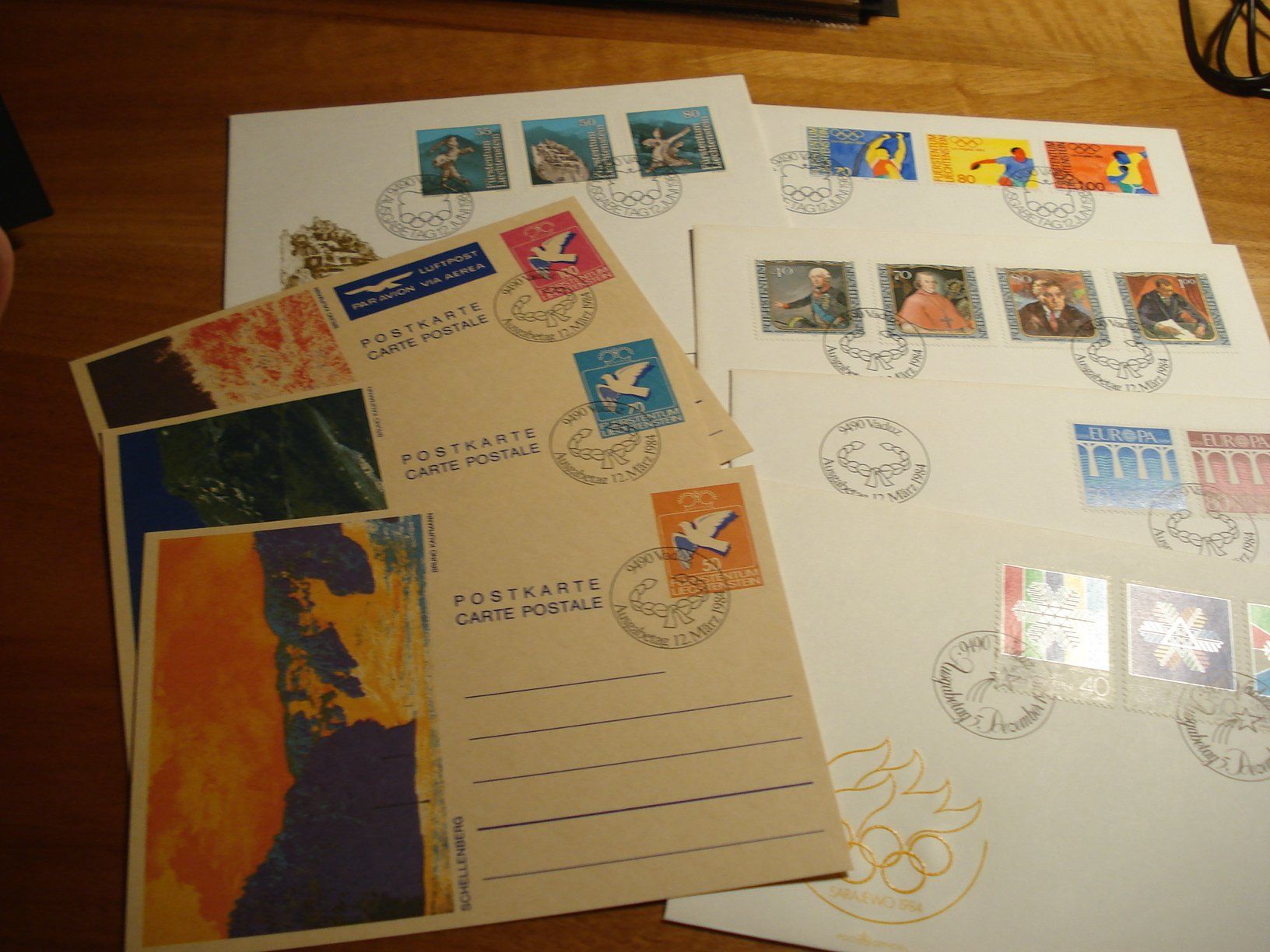 Tous les timbres: Liechtenstein Set FDC 1984, 8 Belege – D'occasion à Niederwil AG par morostahu 1