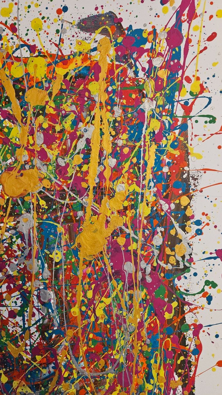Tableaux: Tableau d'art abstrait multicolore - Unique et coloré! – Neuf (Voir description) à Le Locle par fab_c9hh 4