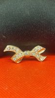 Vintage Brosche Schleife mit Strass, goldfarben, Top!