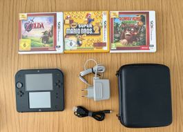 Nintendo 2DS Konsole mit 3 Spielen - Top Zustand
