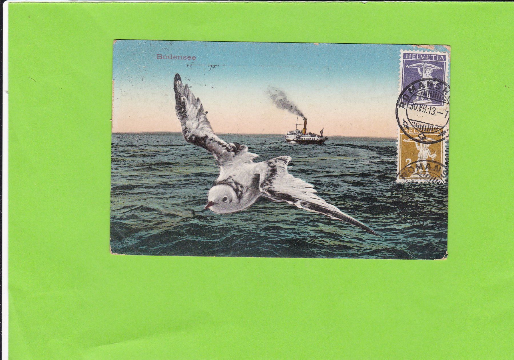 Ansichtskarten: Bodensee-Dampfschiff-Möwe--1913 nach Rotterdam – Gebraucht aus St. Peterzell von neckertal